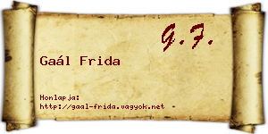 Gaál Frida névjegykártya